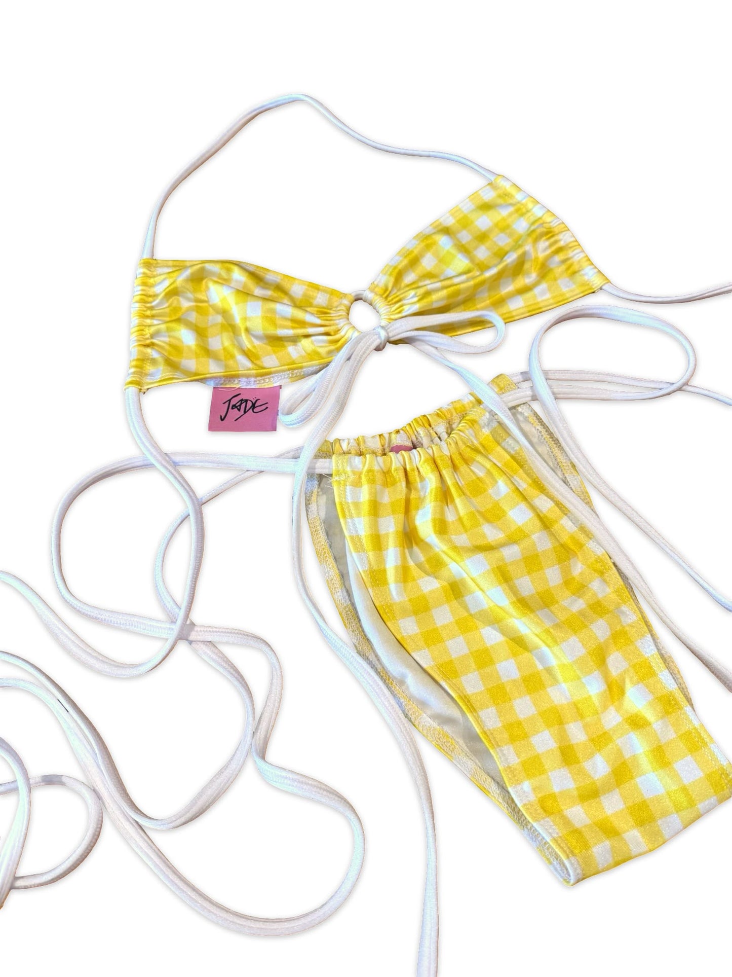 (M&R2S) Zero waste kini - Lemon Gingham multiway